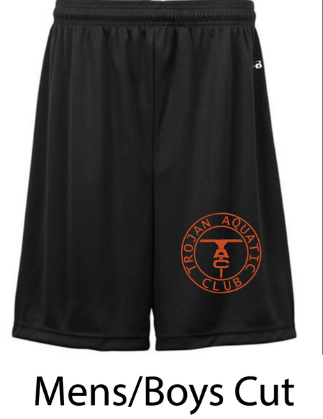 Boy's/Men's Cut Shorts Black with Orange Print