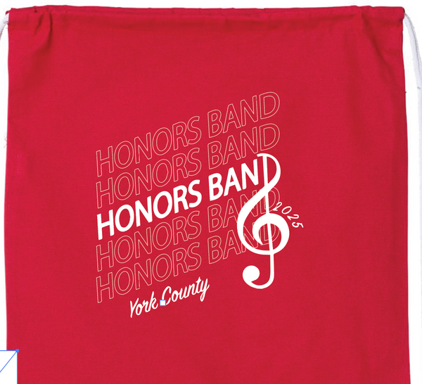 2025 Red Nylon Drawstring Bag with Honors Band Logo