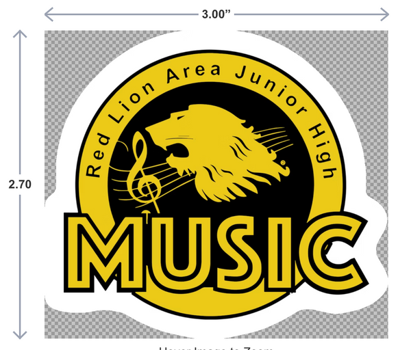 3"x 2.5" RLJH Music Die-cut sticker