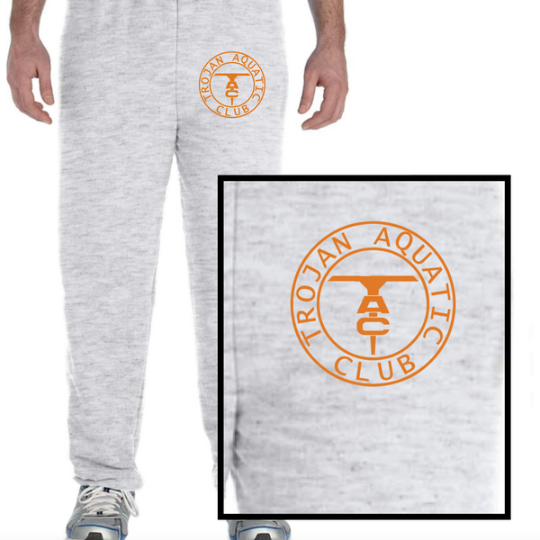 Ash Gray Sweat Pants with Orange TAC Logo  Adult and Youth Sizes