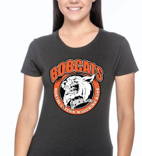 #5 Women's short sleeve T-Shirt - "Round Bobcat" Marching Band Logo