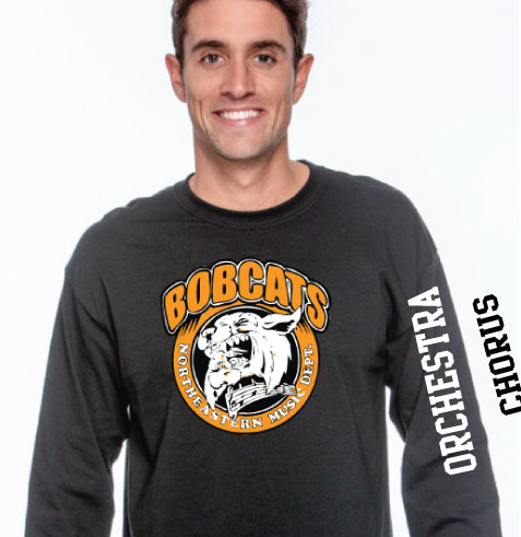 #003 Long Sleeve - "Round Bobcat” Music Department Logo